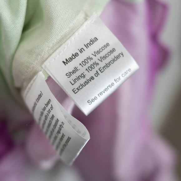 Rococo Sand Pax Wrap Mini Dress Tricolor Sequins Pastel Rainbow Racerback SZ L - Picture 10 of 11